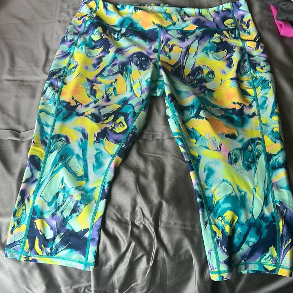 Tek Gear Vibrant Yellow and Green Leggings